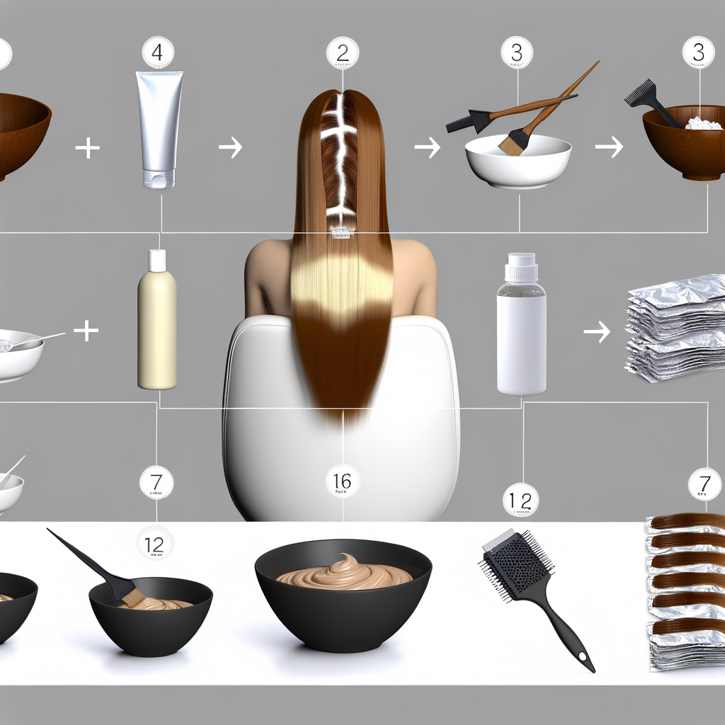 Step-by-step infographic of the DIY highlighting process including tools needed and application tips